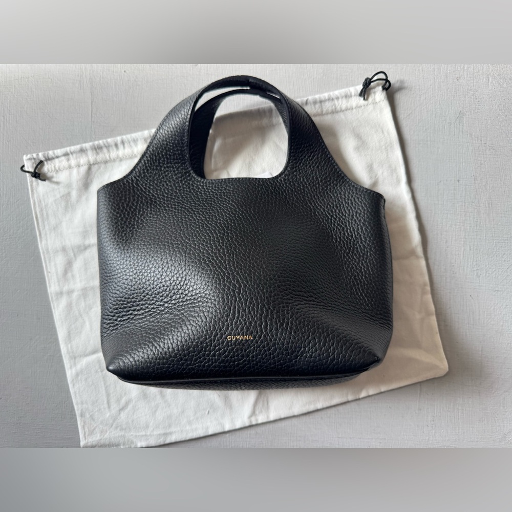 NEW Cuyana Mini System Tote in Black Pebbled Leather - Picture 10 of 12